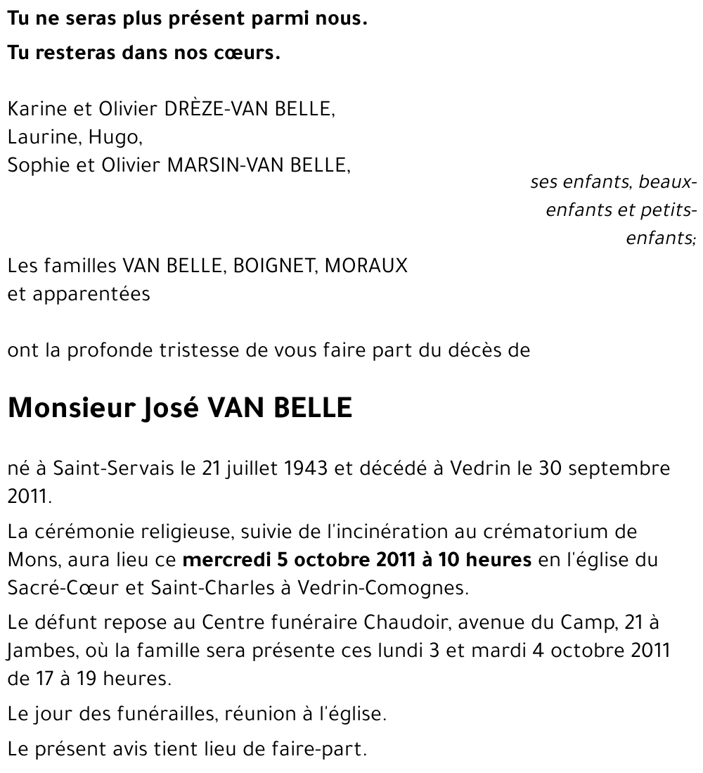 José VAN BELLE