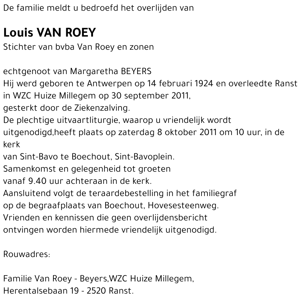 Louis Van Roey