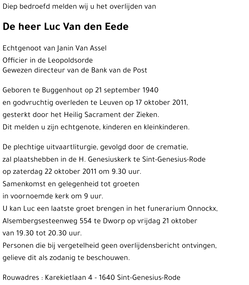 Luc Van den Eede