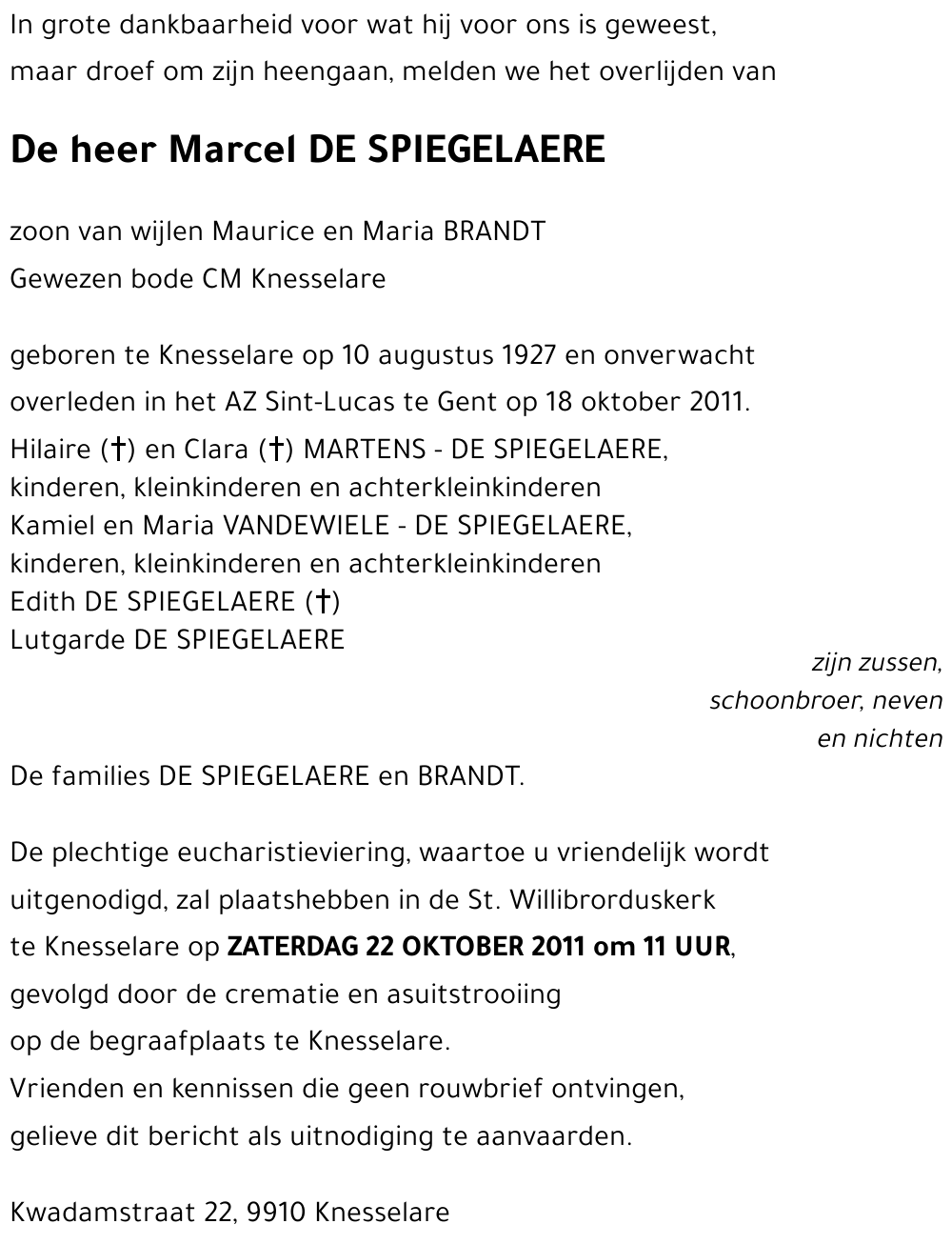 Marcel DE SPIEGELAERE