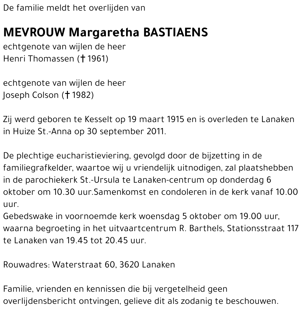 Margaretha Bastiaens