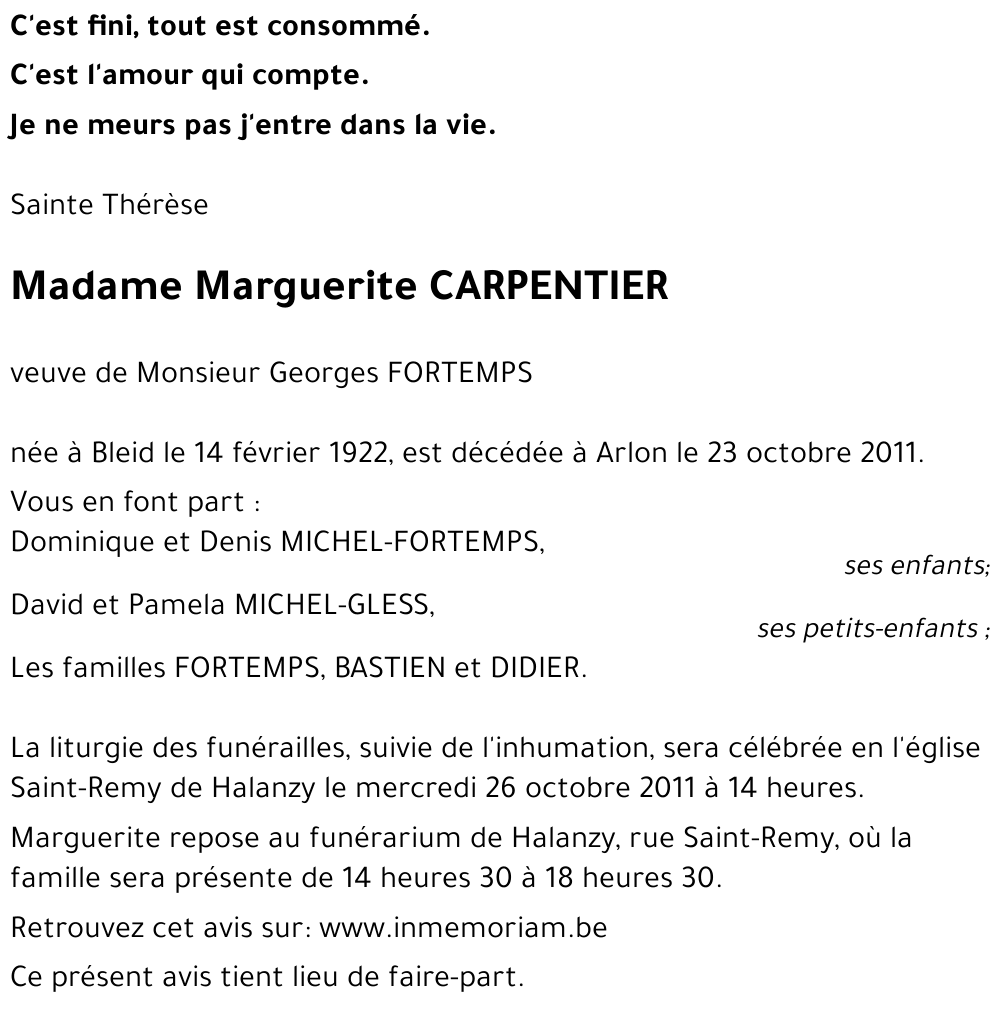Marguerite CARPENTIER