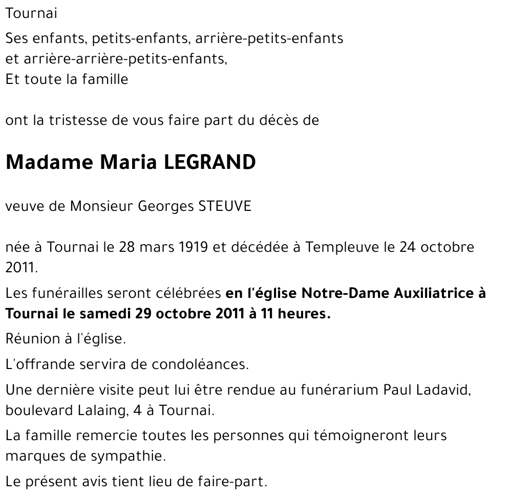 Maria LEGRAND