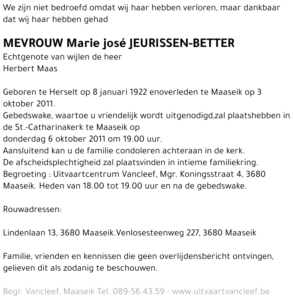 Marie josé Jeurissen-Better