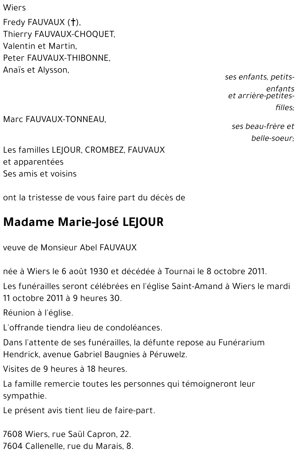 Marie-José LEJOUR