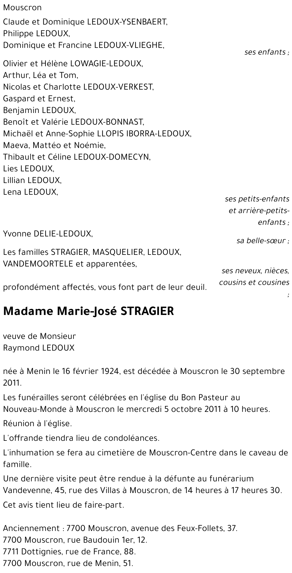 Marie-José STRAGIER