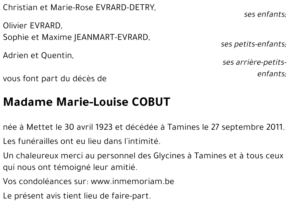 Marie-Louise COBUT