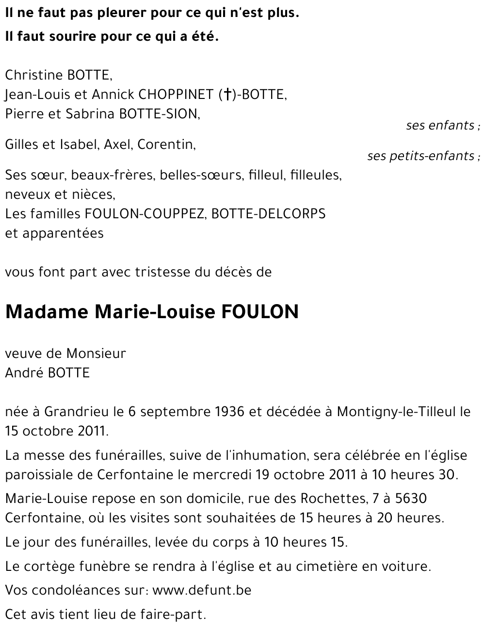 Marie-Louise FOULON