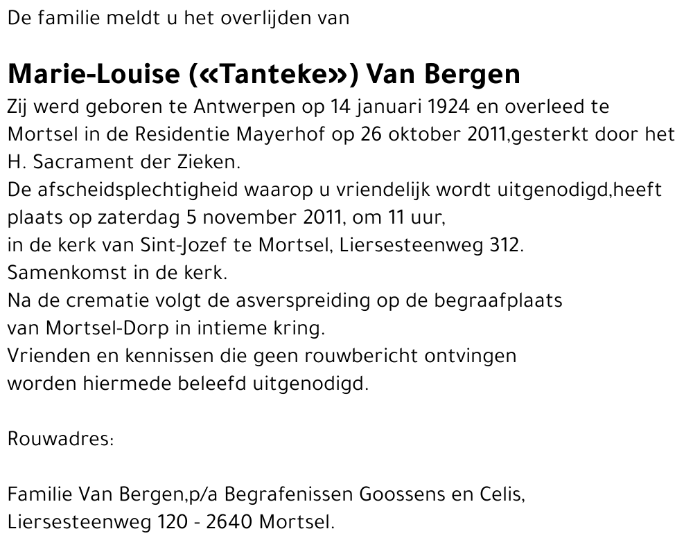 Marie-Louise Van Bergen