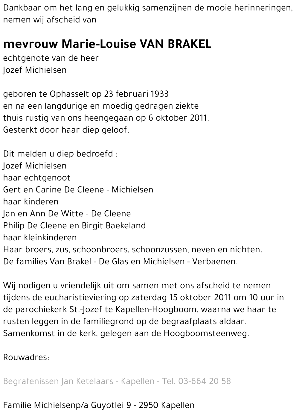 Marie-Louise Van Brakel