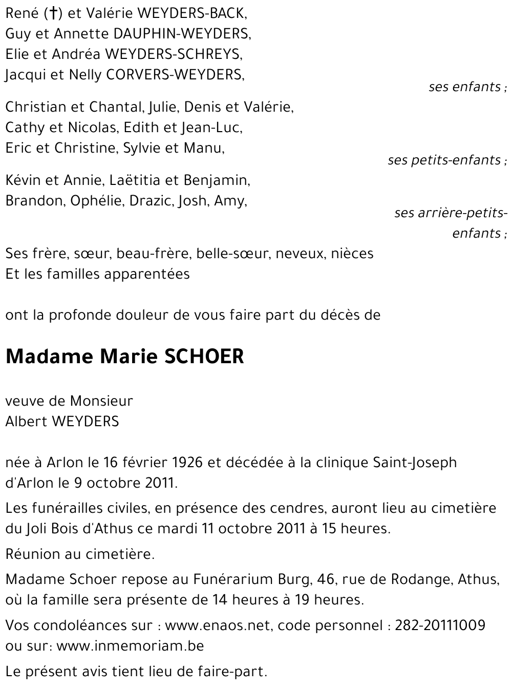 Marie SCHOER