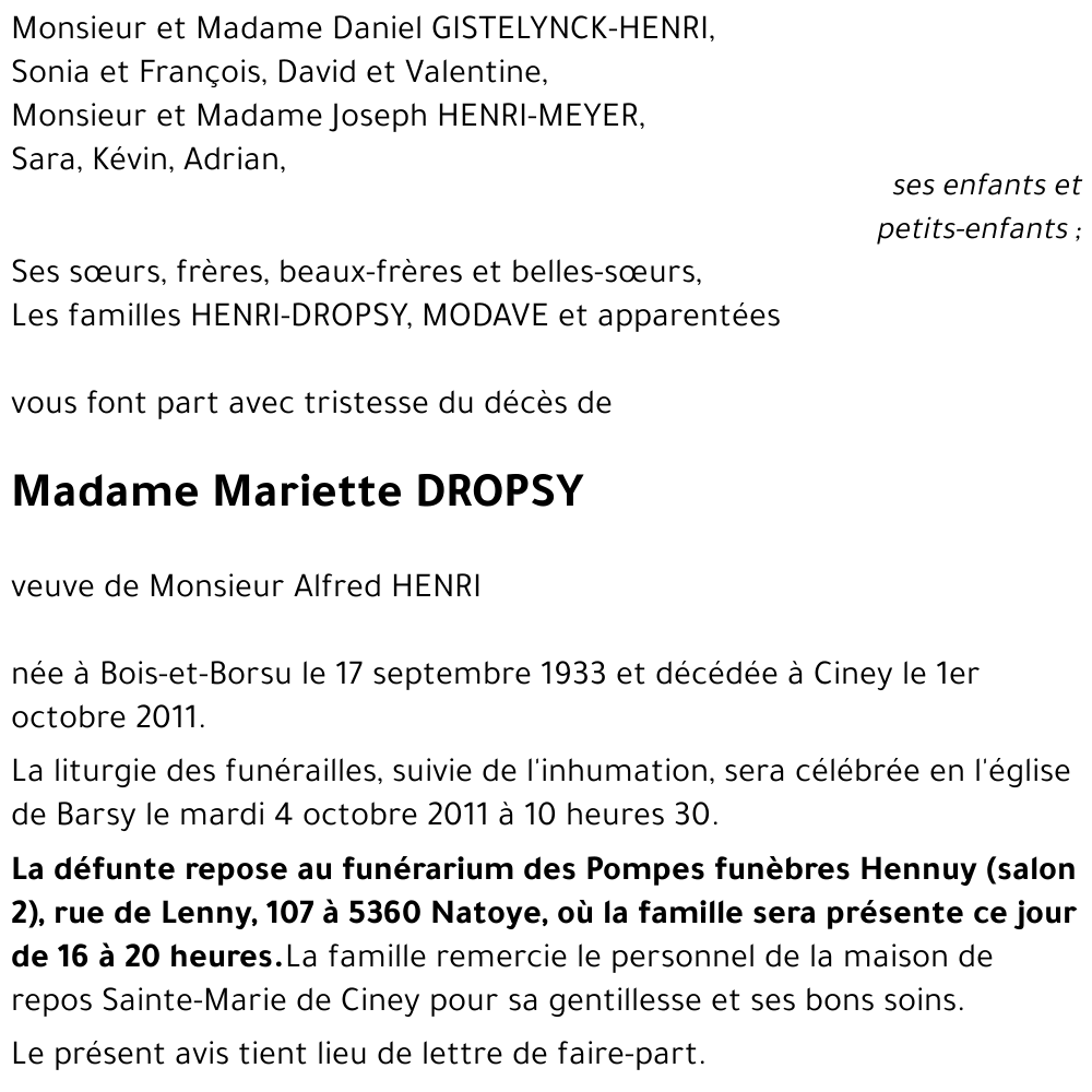 Mariette DROPSY