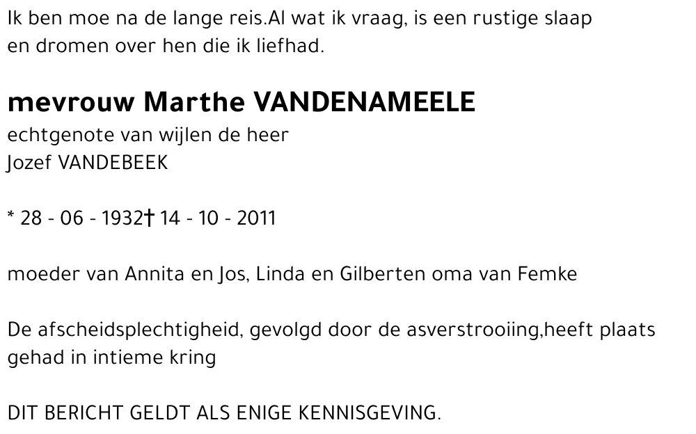 Marthe Vandenameele