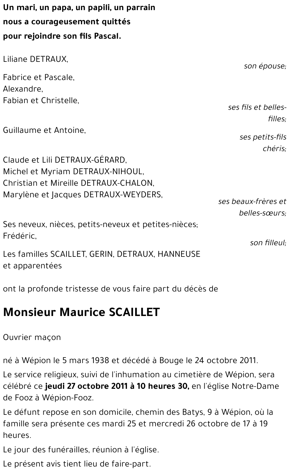 Maurice SCAILLET