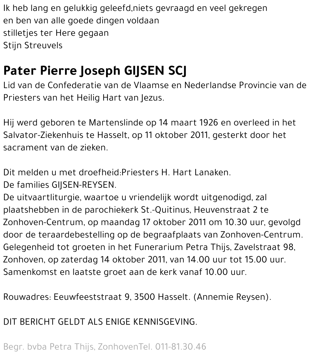 Pater Pierre Joseph Gijsen