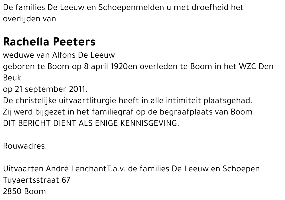 Rachella Peeters