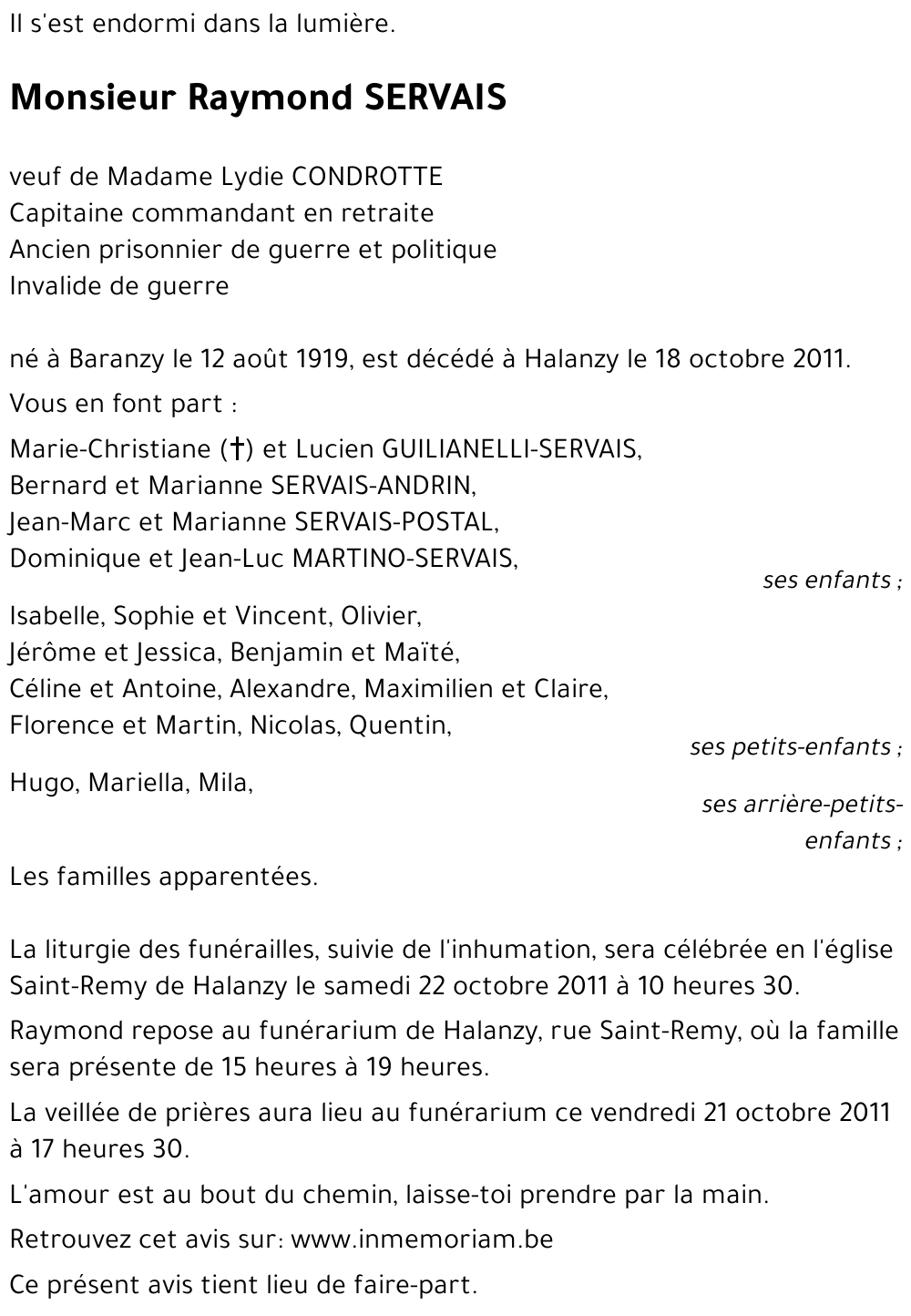 Raymond SERVAIS