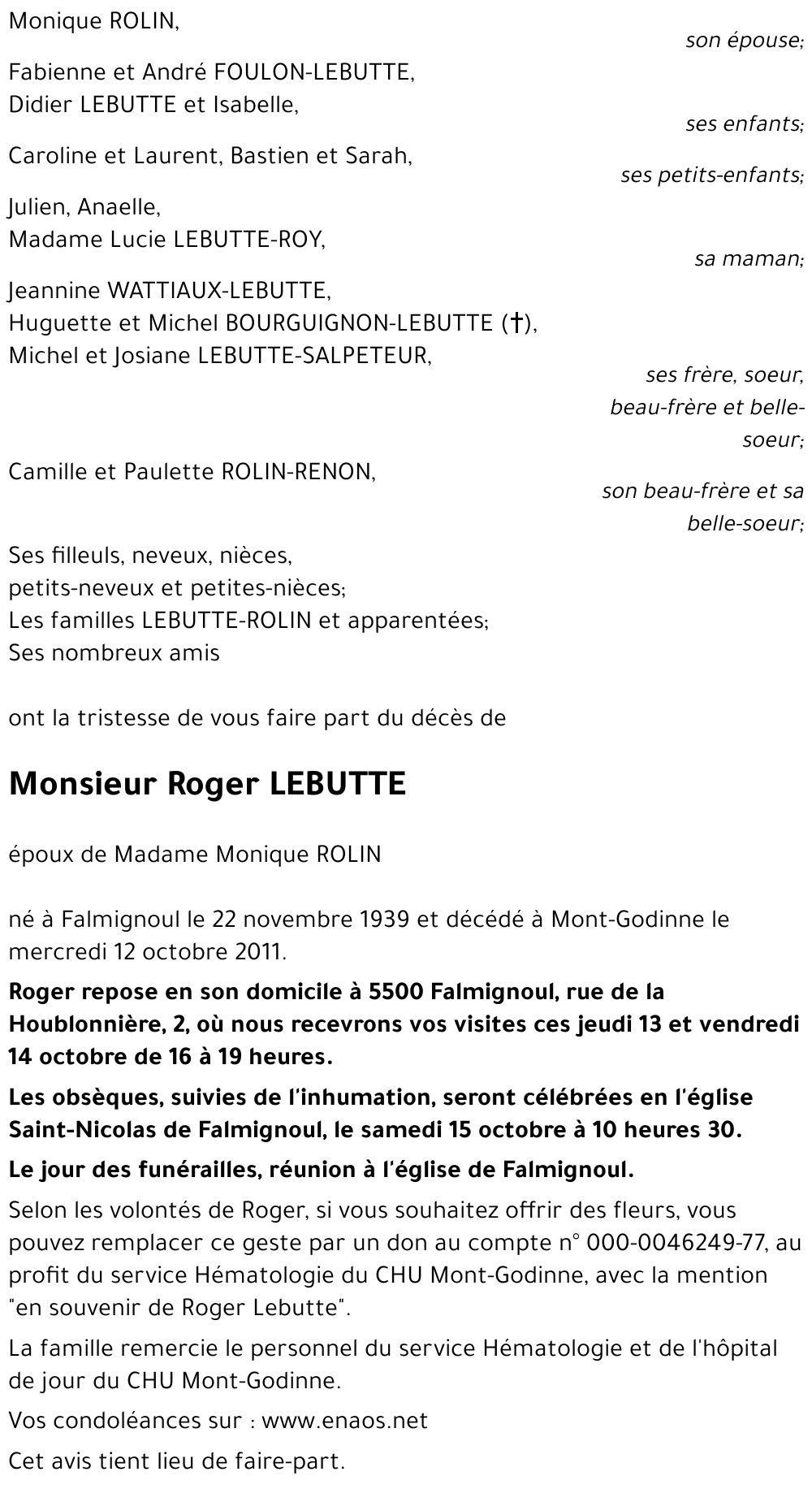 Roger LEBUTTE