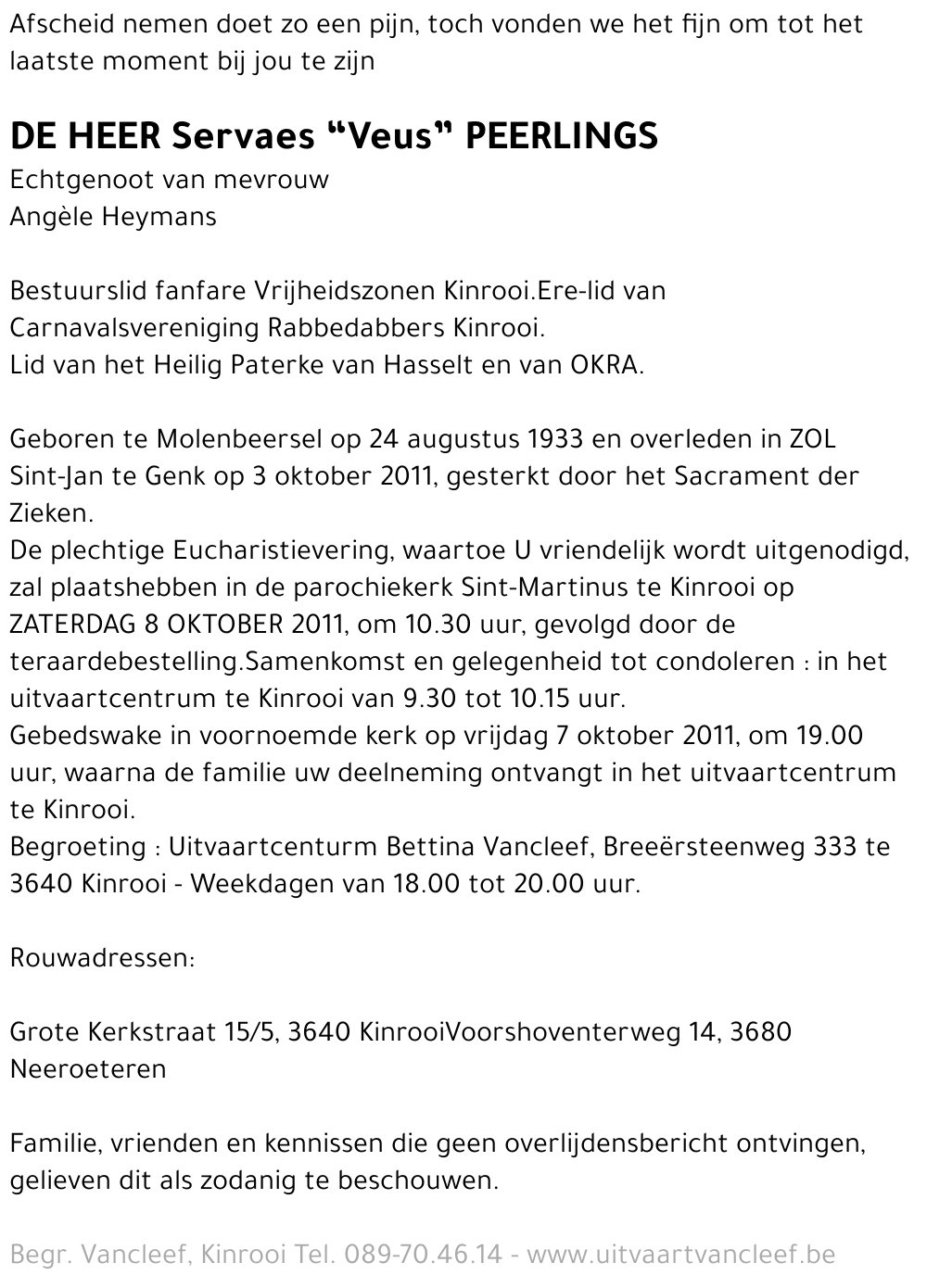 Servaes “Veus” Peerlings