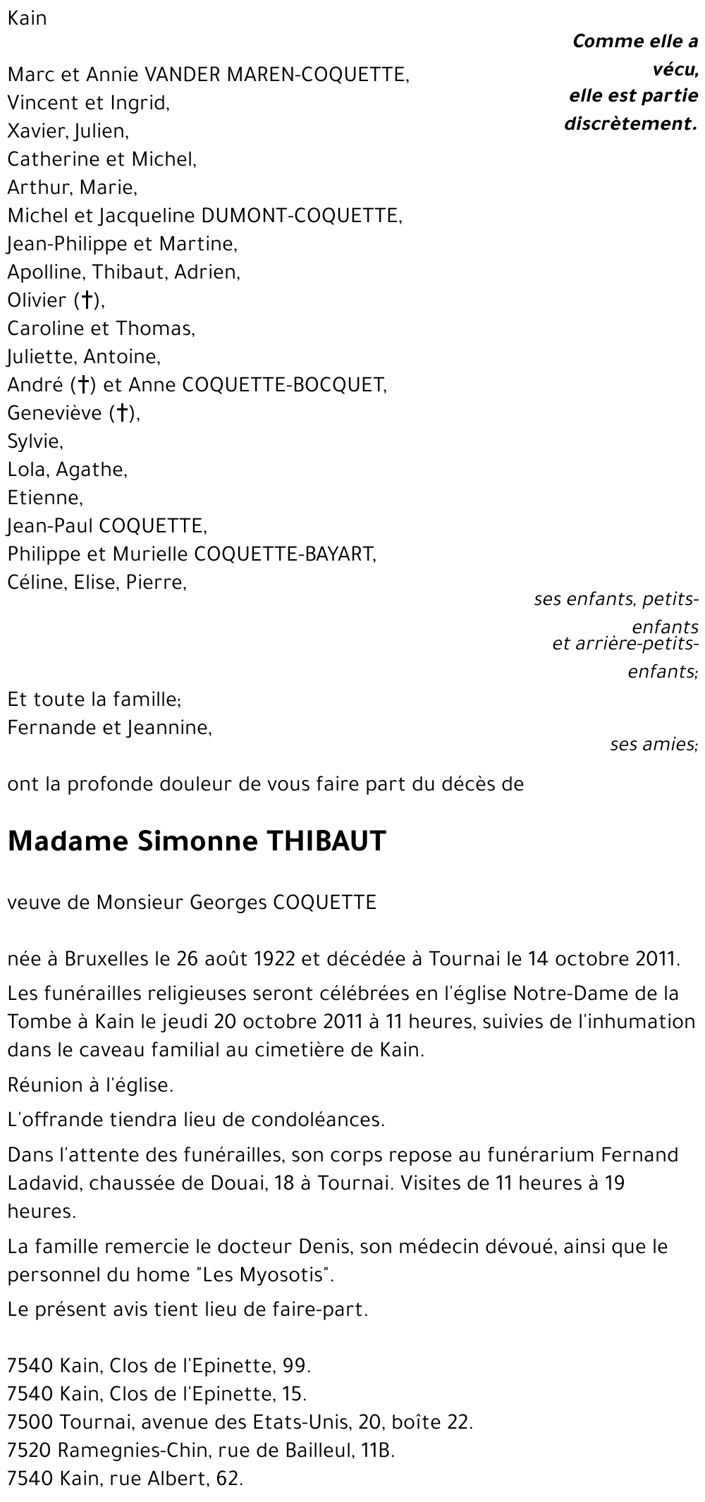 Simonne THIBAUT