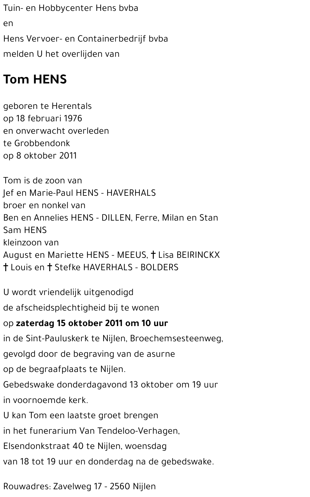 Tom HENS