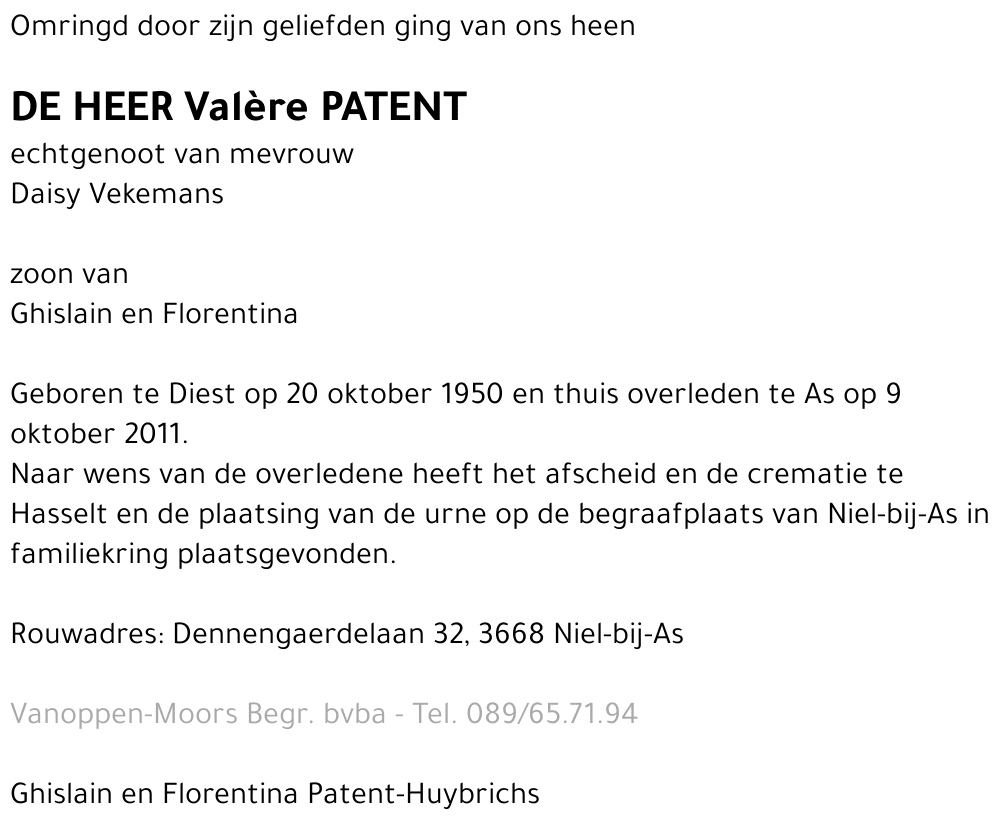 Valère Patent