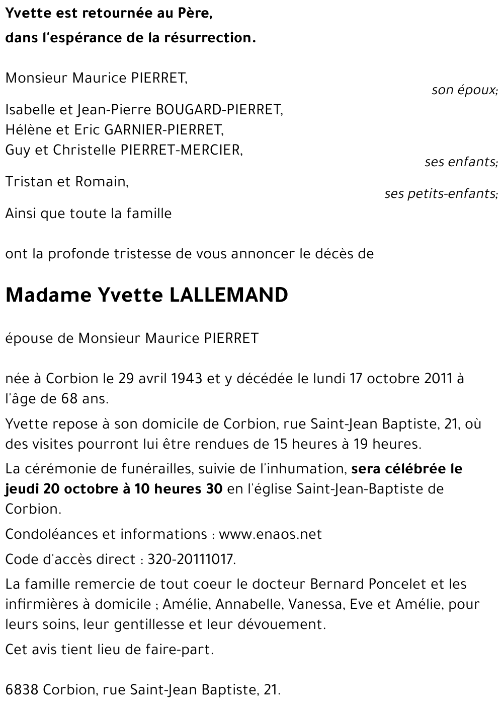 Yvette LALLEMAND