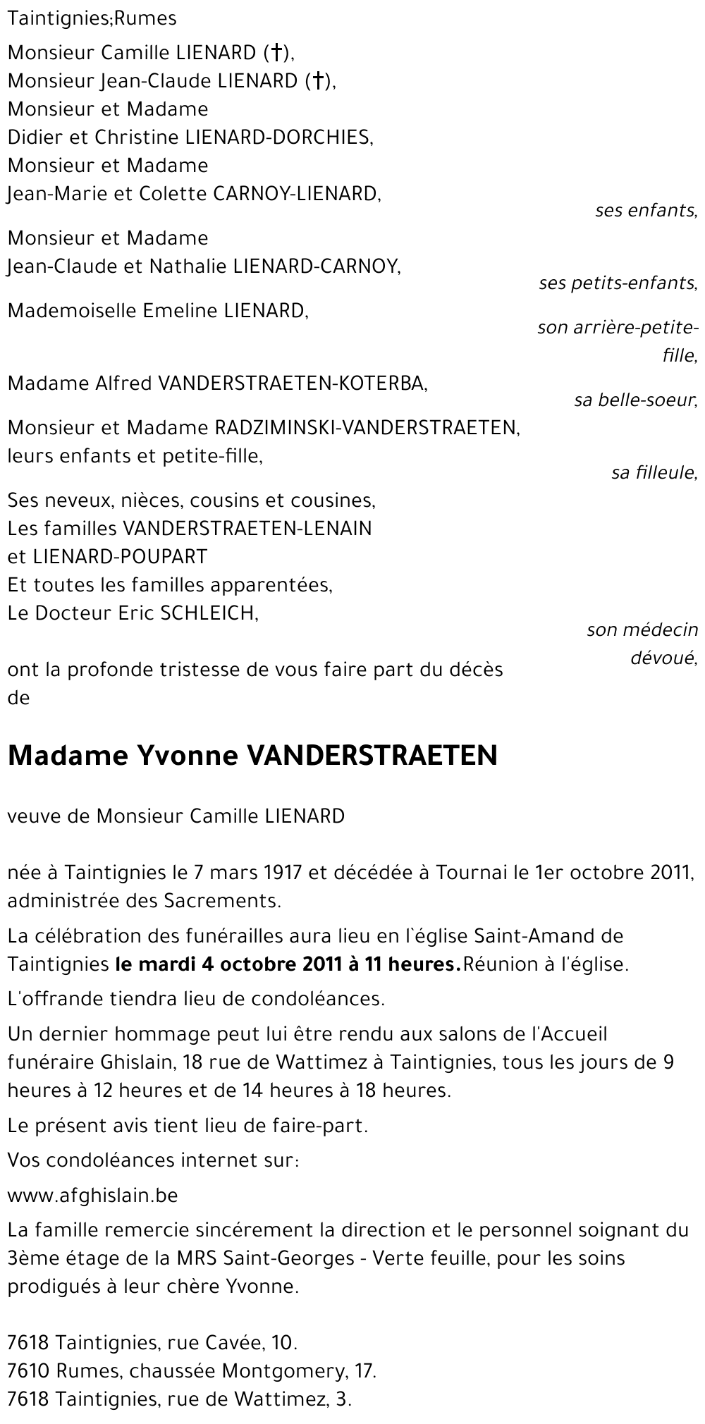 Yvonne VANDERSTRAETEN