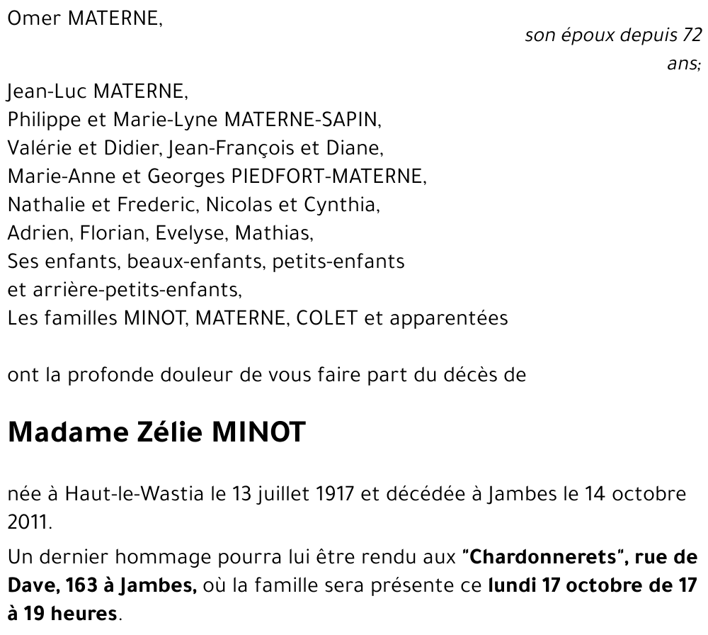 Zélie MINOT