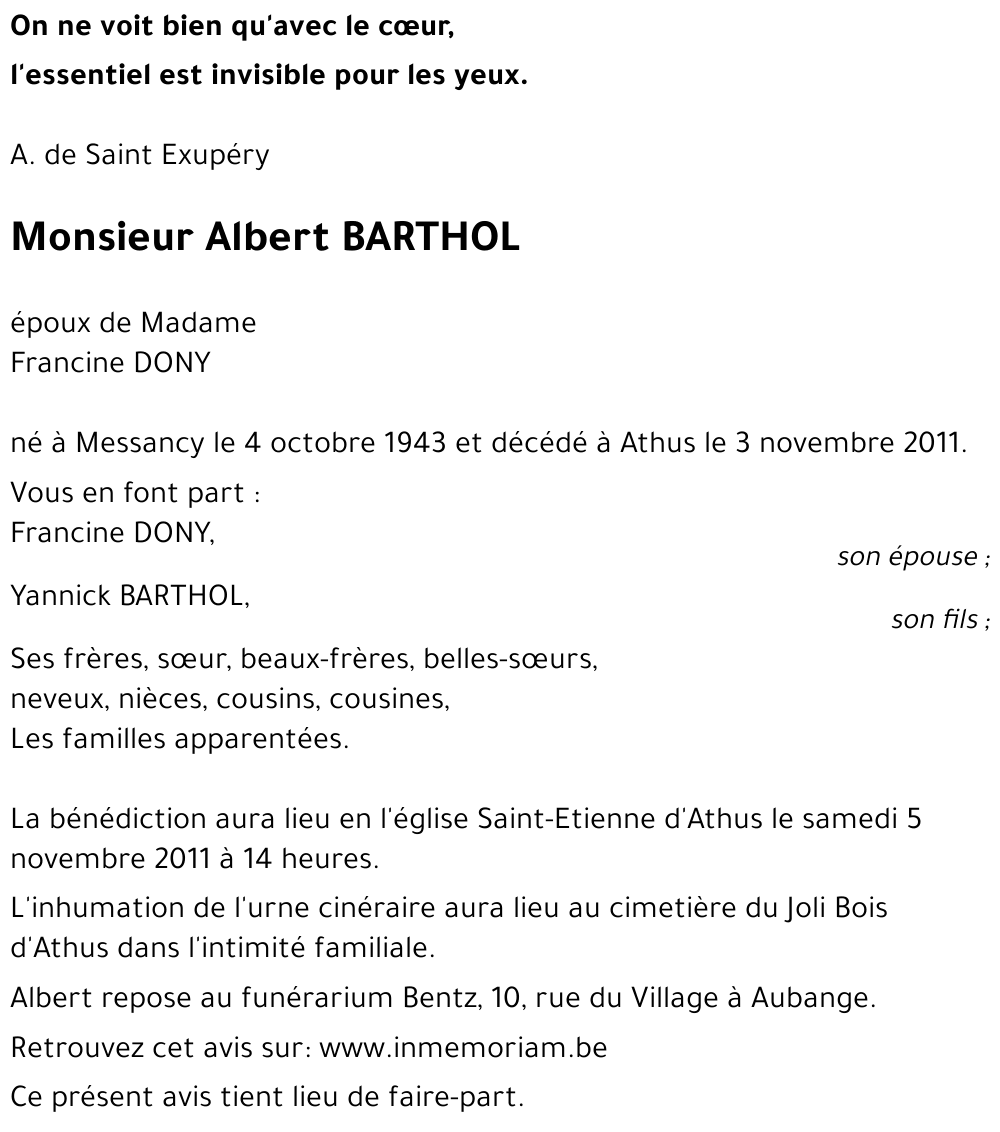 Albert BARTHOL