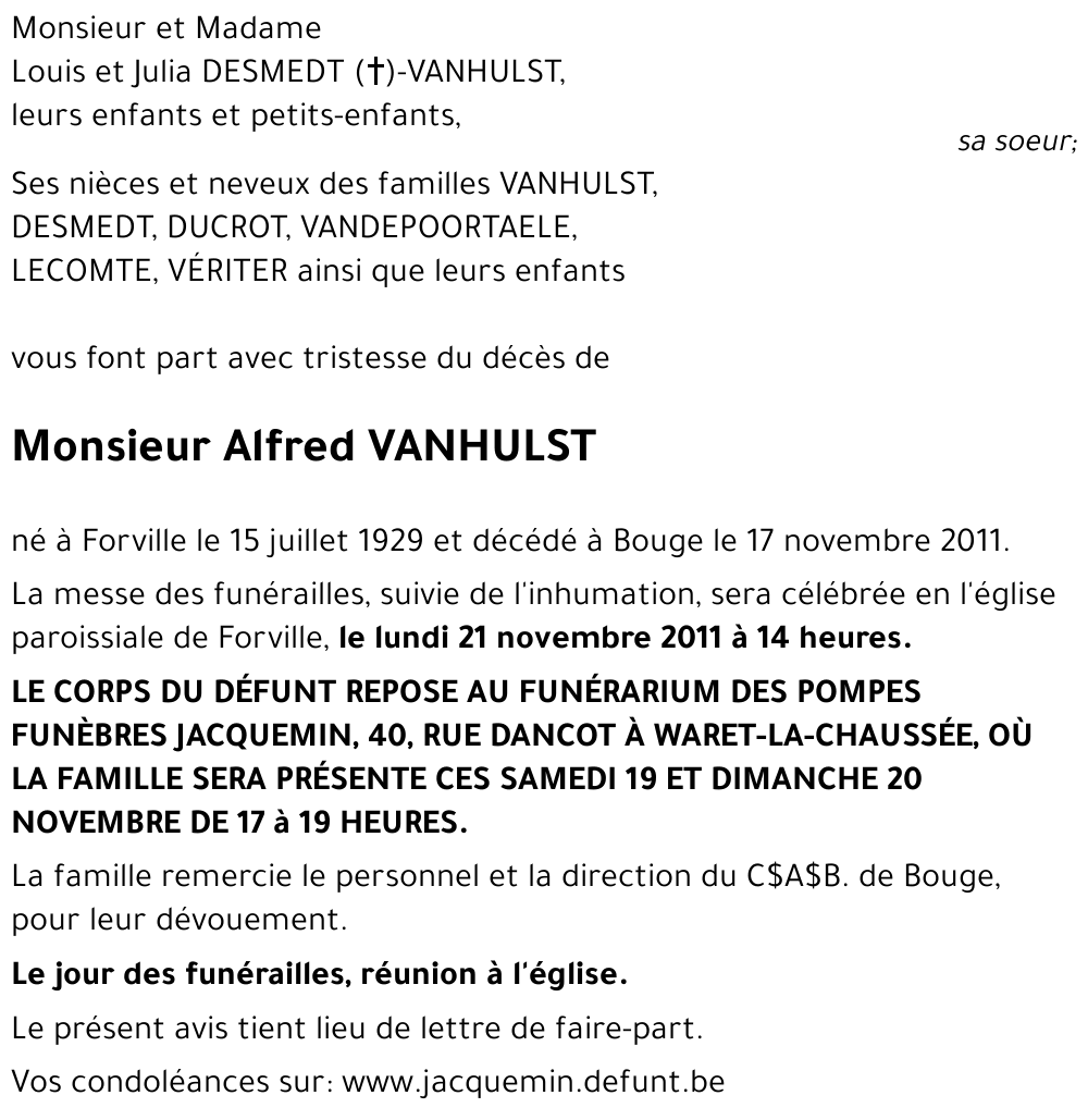 Alfred VANHULST