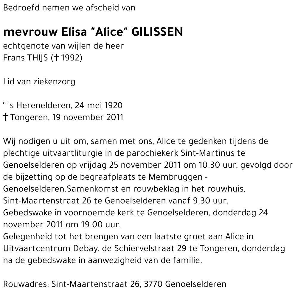 Alice GILISSEN