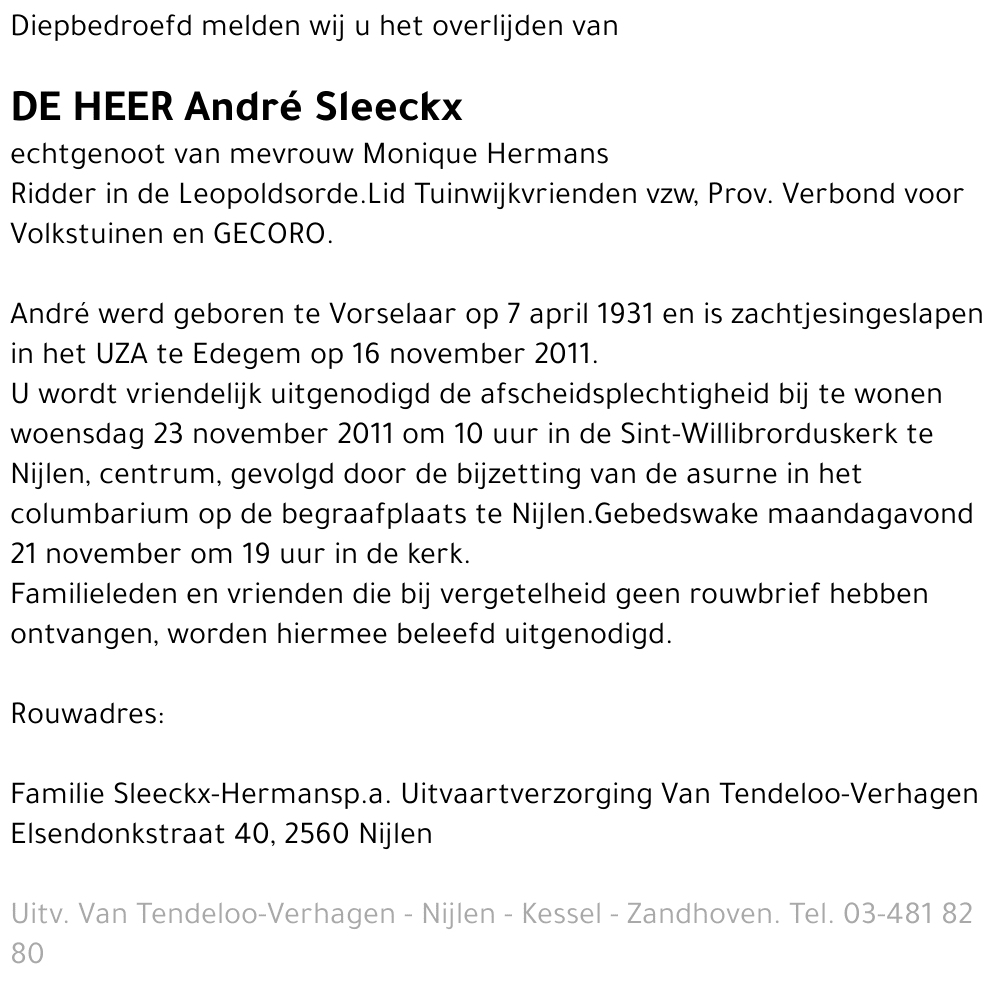 André Sleeckx