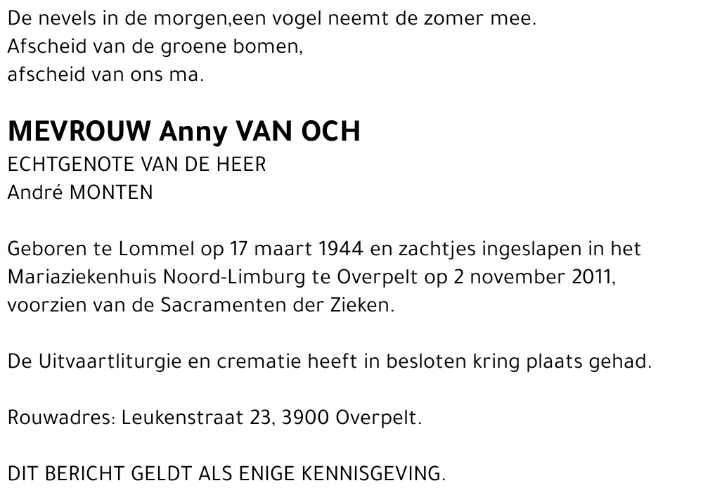 Anny Van Och