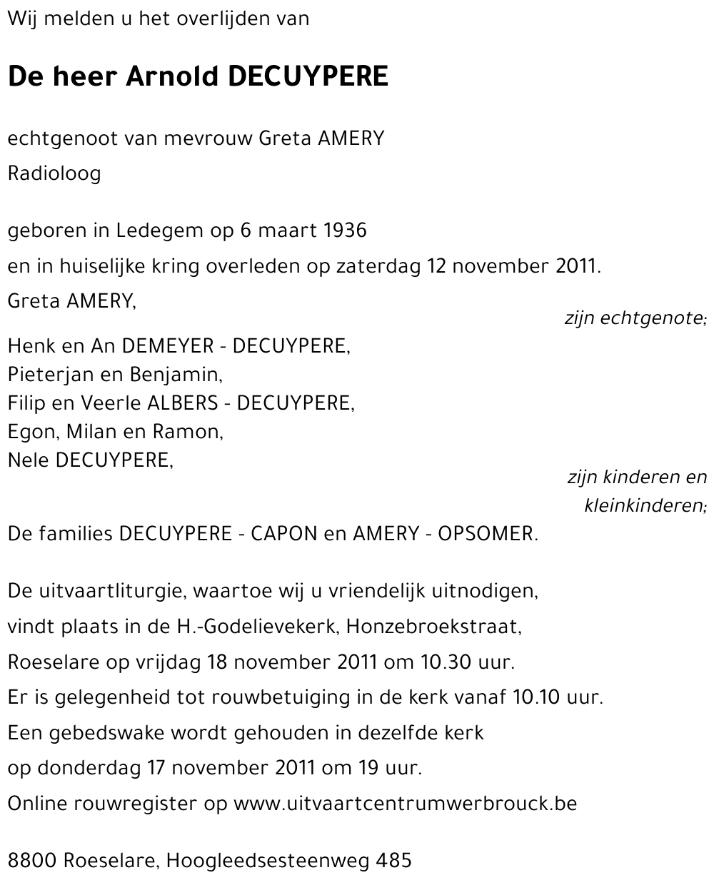 Arnold DECUYPERE
