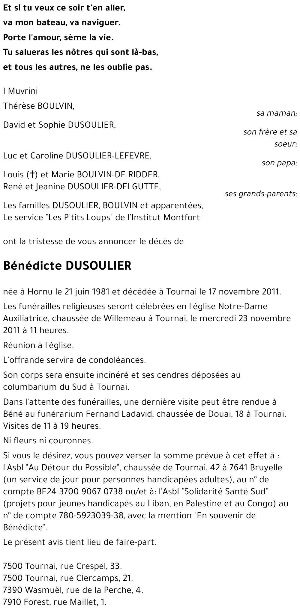 Bénédicte DUSOULIER