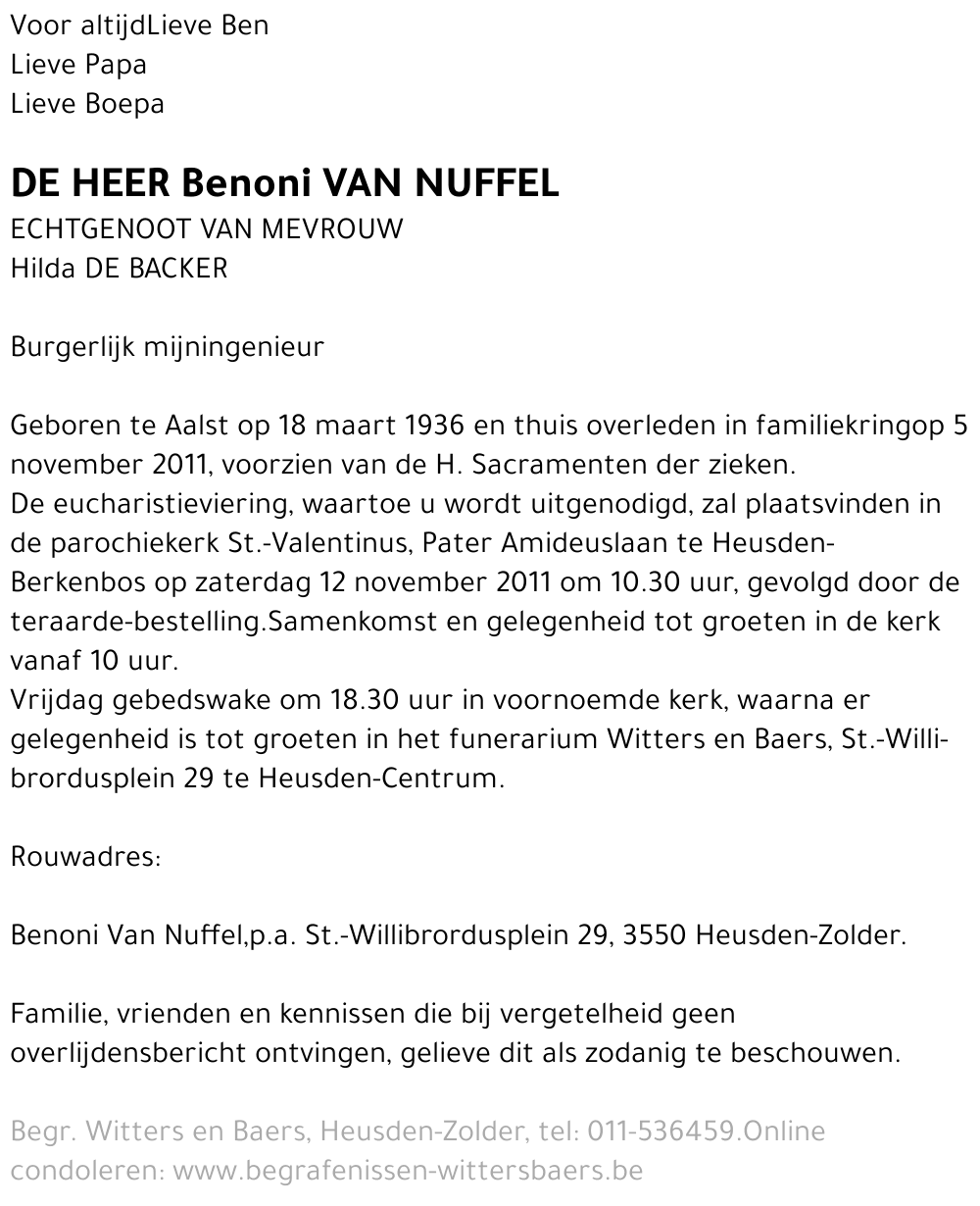 Benoni Van Nuffel