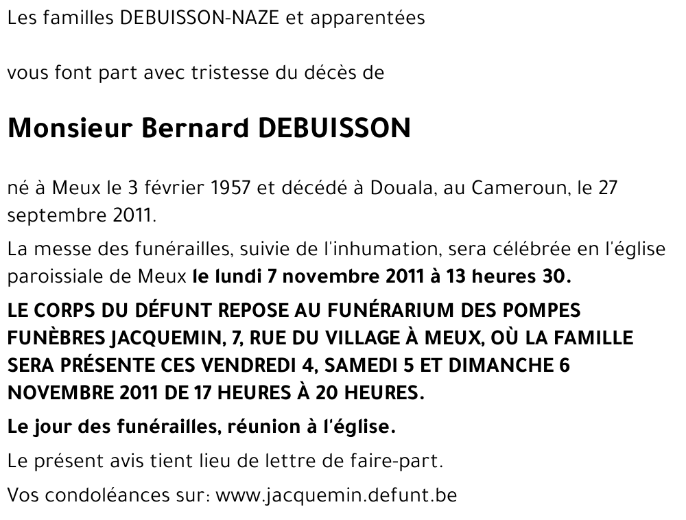 Bernard DEBUISSON