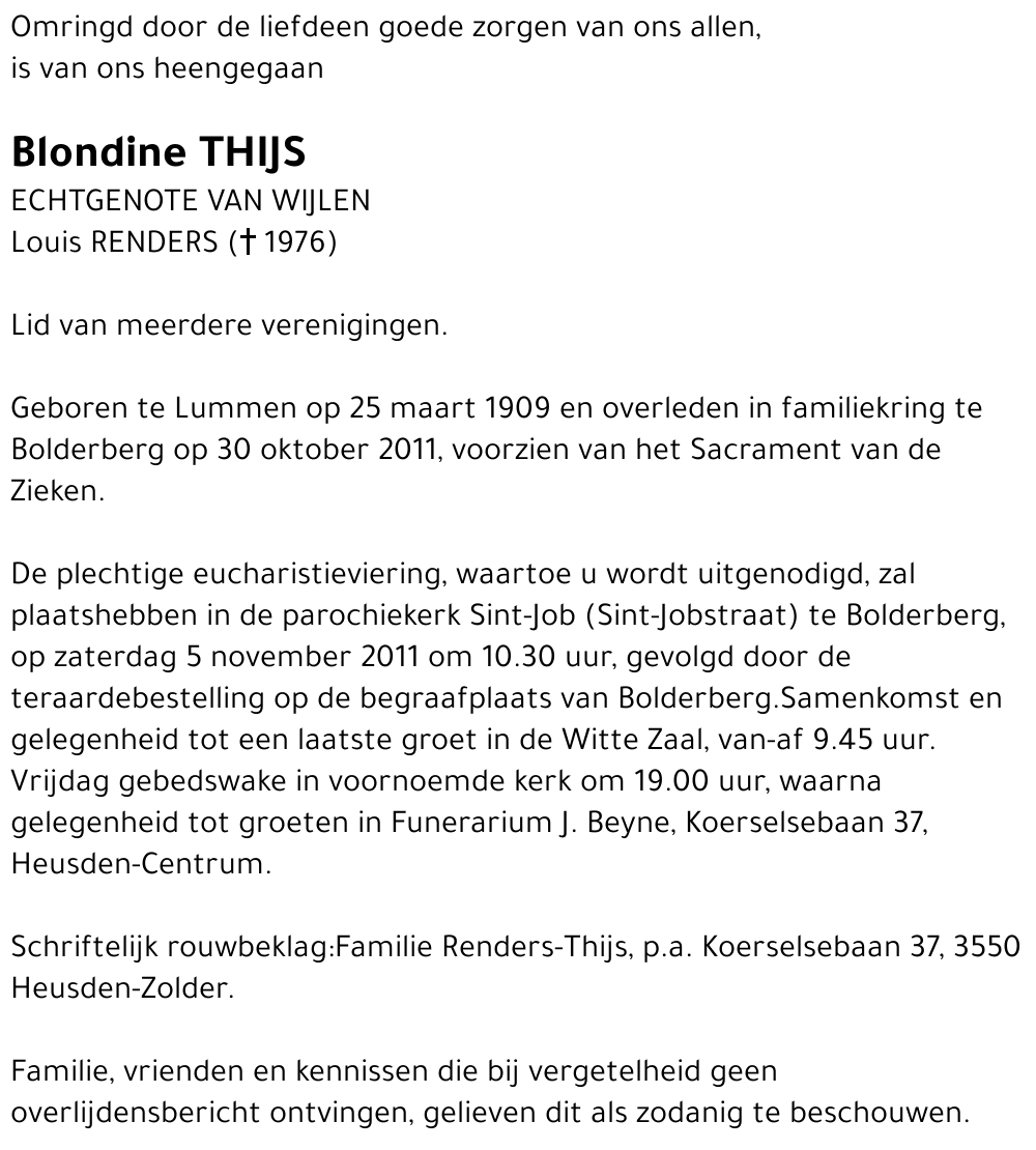 Blondine Thijs