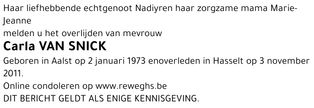 Carla Van Snick