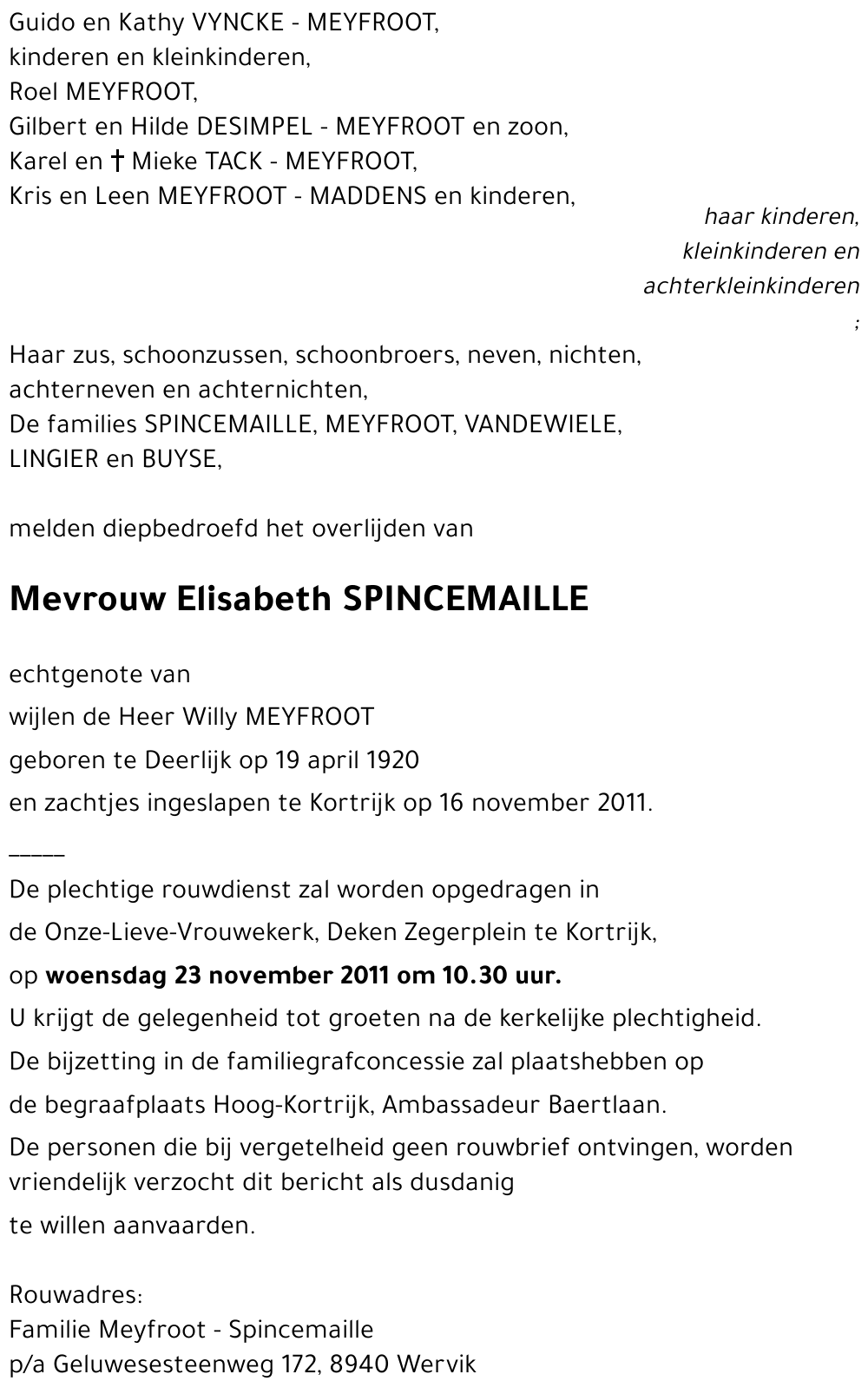 Elisabeth SPINCEMAILLE