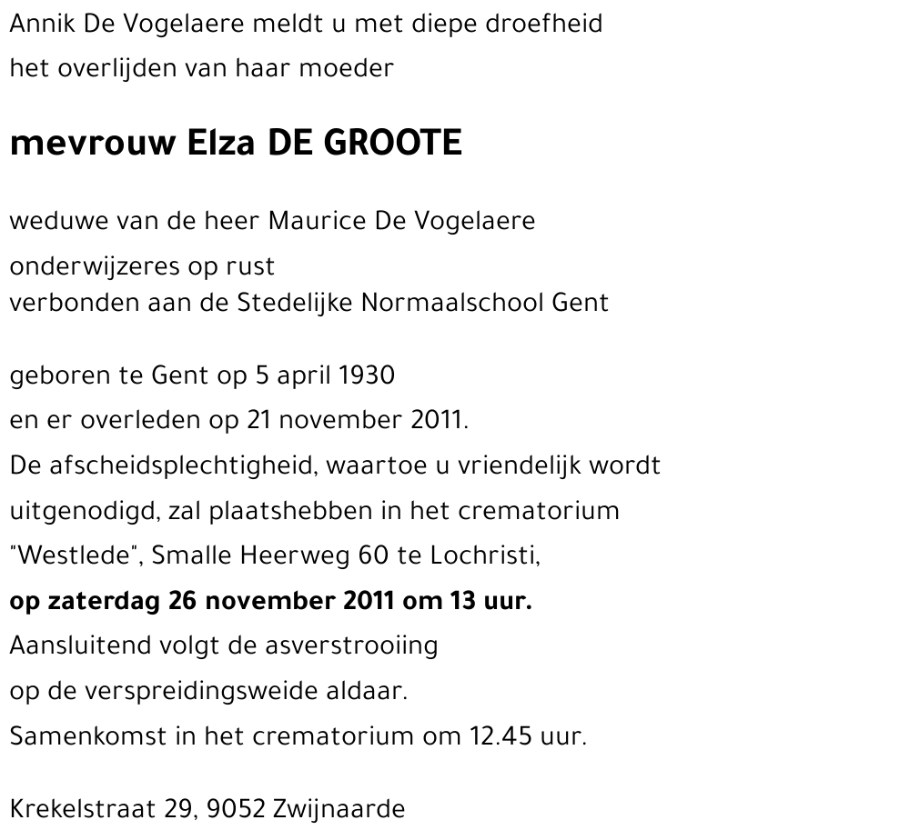 Elza DE GROOTE