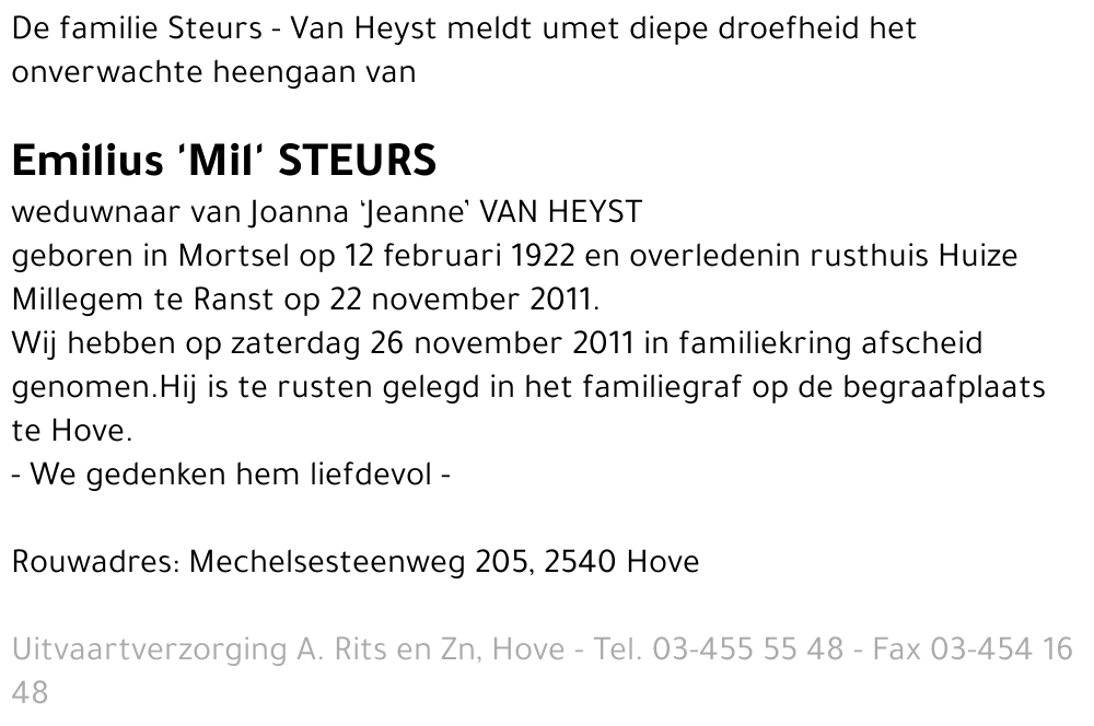 Emilius 'Mil' Steurs