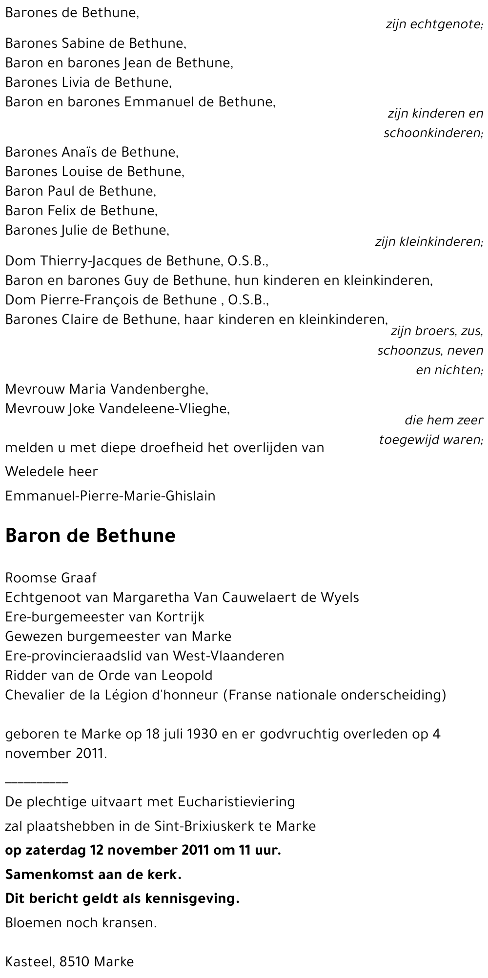 Emmanuel-Pierre-Marie-Ghislain Baron de Bethune