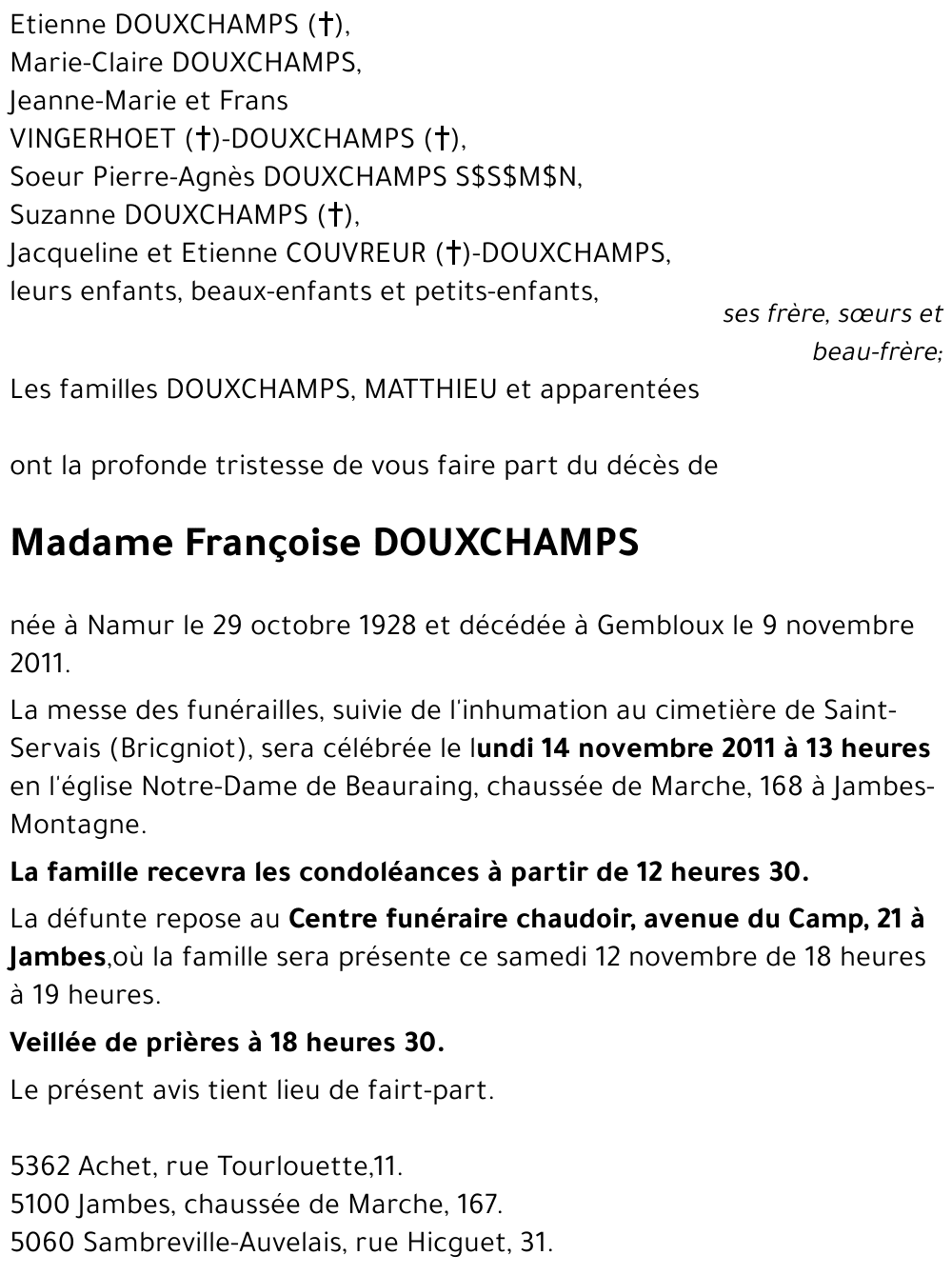 Françoise DOUXCHAMPS