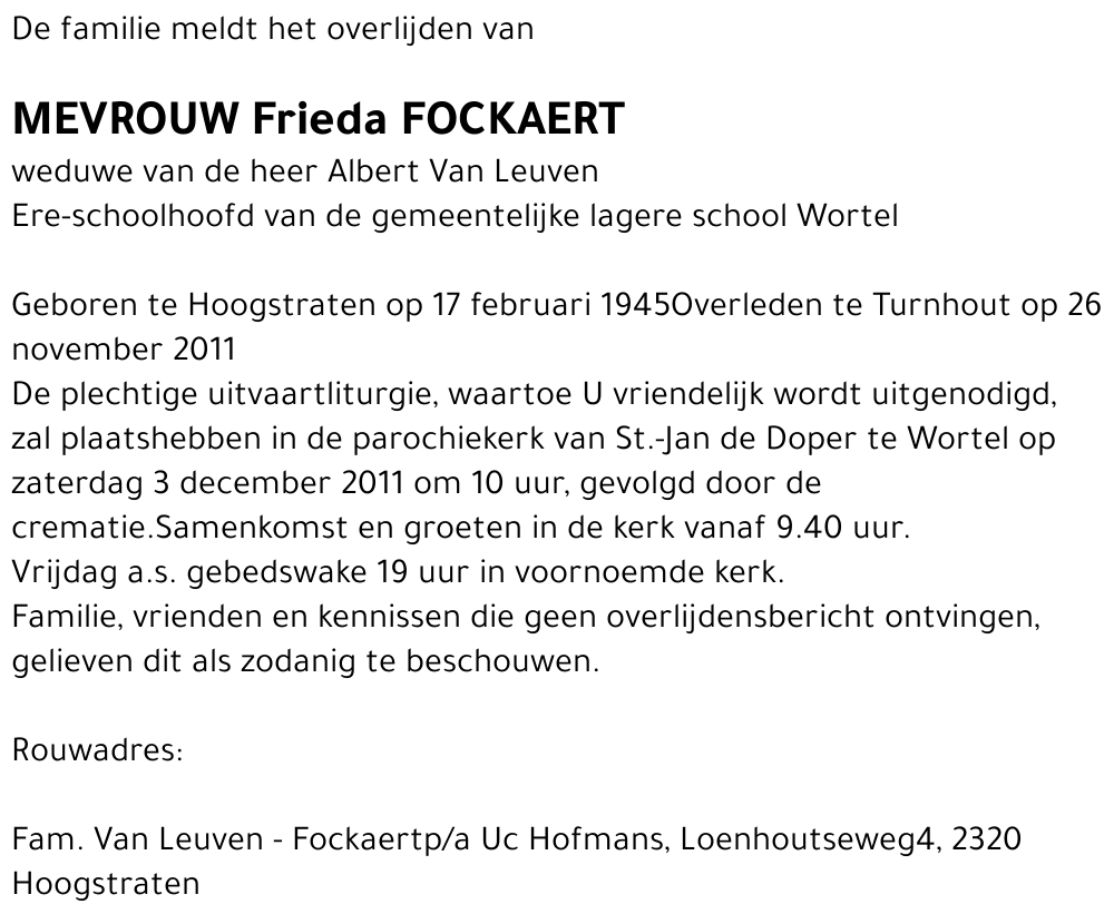 Frieda Fockaert