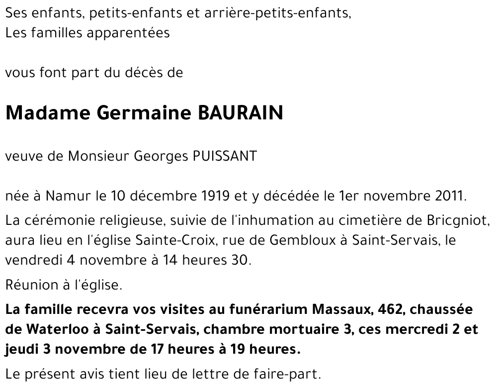 Germaine BAURAIN