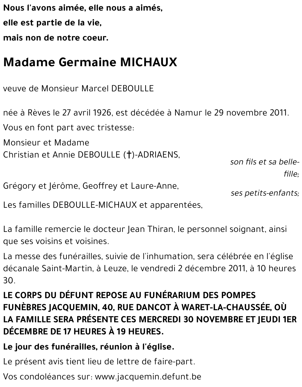 Germaine MICHAUX