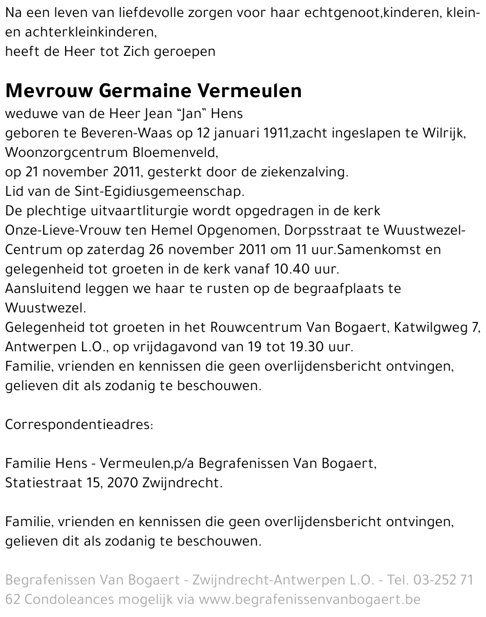 Germaine Vermeulen