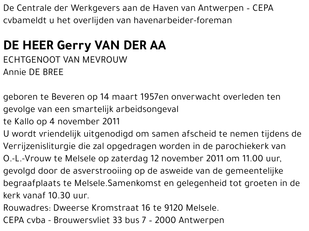Gerry Van Der AA